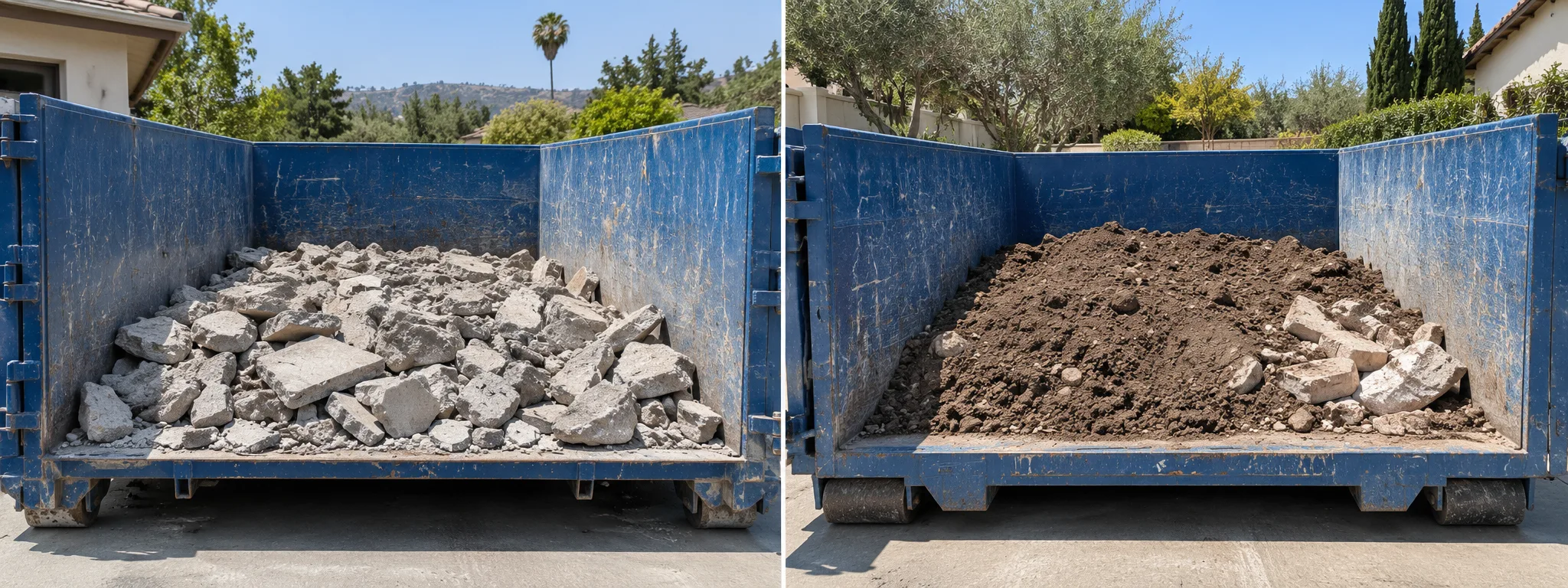 Concrete and Dirt Dumpster Rental project example one